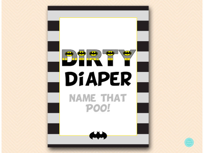 tlc482-dirty-diaper-sign-batman-baby-shower-game