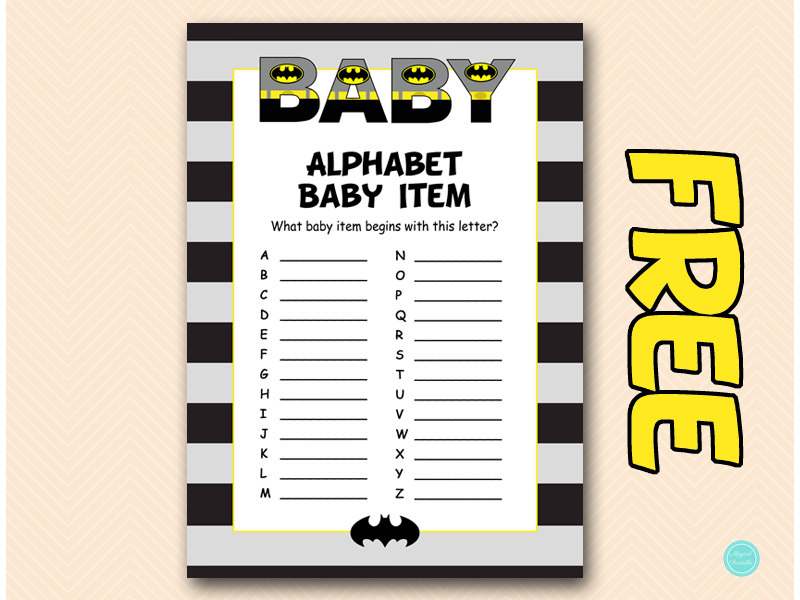 Free Batman Baby Shower Game &amp; Signs - Magical Printable
