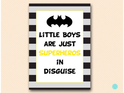 tlc482-sign-little-boys-are-just-superheros-in-disguise-batman-baby-shower-decoration