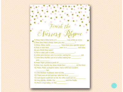 tlc484-nursery-rhyme-finish-pink-gold-baby-shower-game