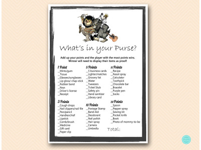 tlc486b-whats-in-your-purse-baby-king-where-the-wild-things-are-baby-shower-game