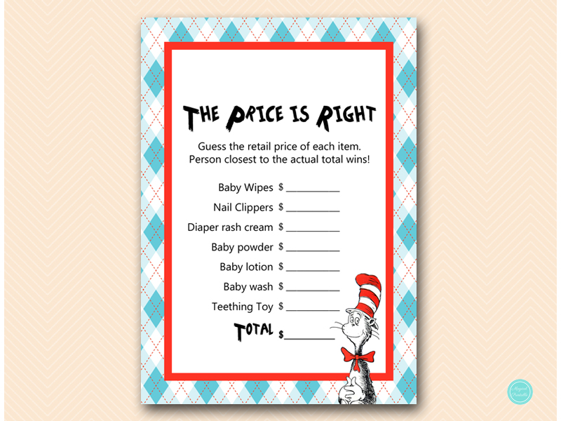 Dr Seuss baby shower games - Magical Printable