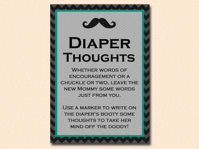 diaper-thoughts-mommy-mustache-baby-shower-teal-green