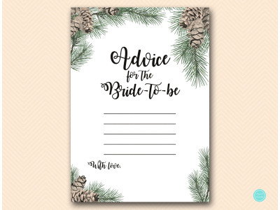 wsb73-advice-for-the-bride-to-be-card-pinecone-winter-bridal-shower-game
