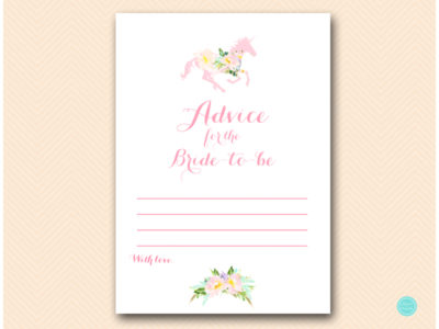 BS497-advice-for-bride-to-be-card-unicorn-carousel-horse-bridal-shower