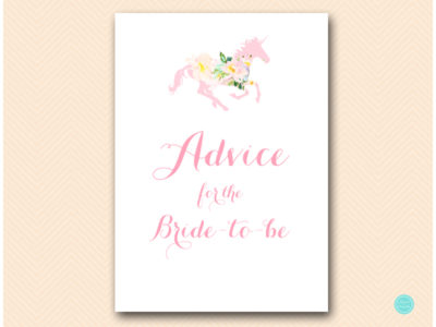 BS497-advice-for-bride-to-be-unicorn-carousel-horse-bridal-shower