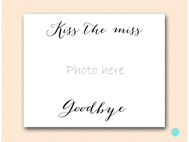 HEN PARTY KISS THE MISS GOODBYE PRINT 