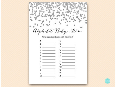Silver Baby Shower Game Package - Magical Printable