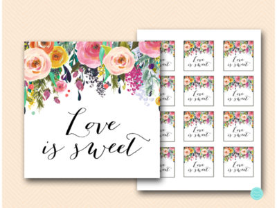 bs138 love is sweet tags garden bridal shower favor tags