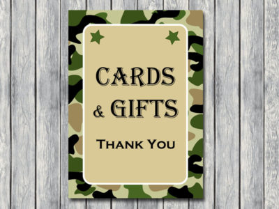 sign - cards-gifts-camo-baby-shower-games