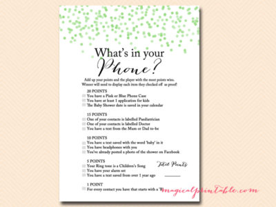 whats-in-your-phone-green-confetti-baby-shower-games