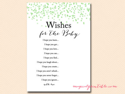 wishes-for-baby-card-green-confetti-baby-shower-games
