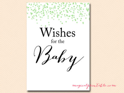 wishes-for-baby-sign-green-confetti-baby-shower-games