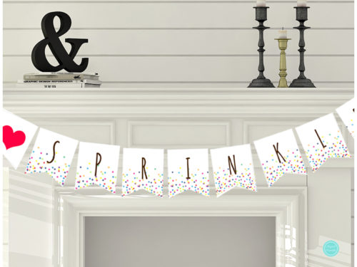 Sprinkled with Love Banner, Confetti Baby Shower Decorations, Baby Sprinkle