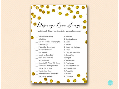 BS506-disney-love-songs-match-gold-dots-bridal-shower-bachelorette