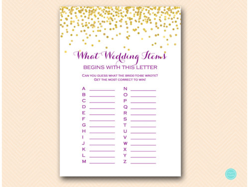 BS508-ABC-wedding-items-purple-gold-bridal-shower-game