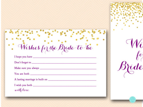 BS508-wishes-for-bride-to-be-card-purple-gold-bridal-shower-sign