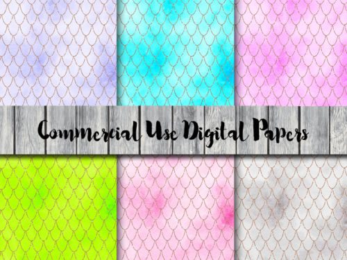 DP178-mermaid-digital-papers-download-fish-scale-watercolor-rose-gold