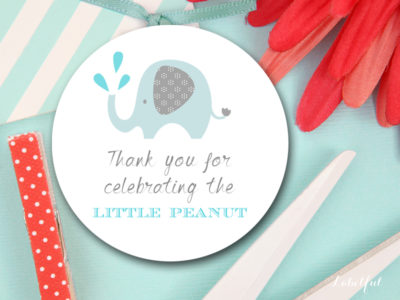 Elephant Little Peanut Thank You Favor Tags Magical Printable