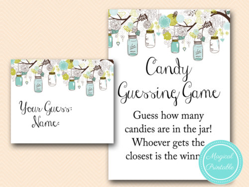 how-many-candy-guessing-game-sign-rustic-teal-mason-jar-baby-shower-game