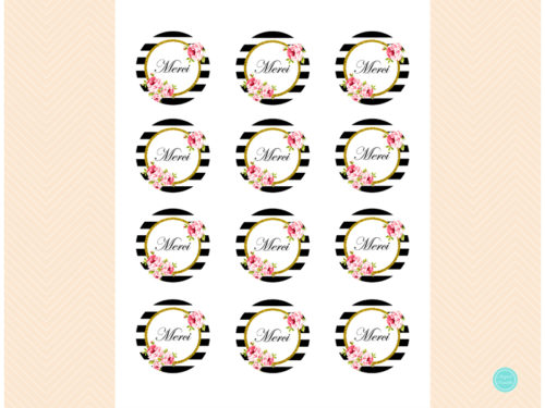 BS10 Tags-Merci-2inches-black-stripes-gold-thank-you-tags-favors