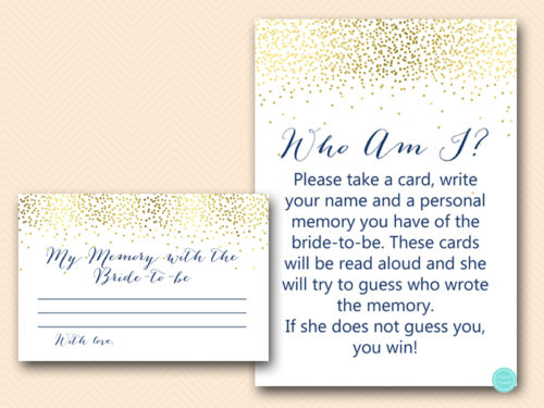 BS472N-who-am-I-VersionA-sign-5x7-navy-gold-bridal-shower-game