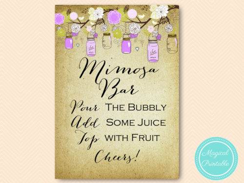 BS49-sign-mimosa-bar--purple-mason-jars-bridal-shower-game