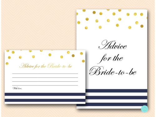 BS529-advice-for-bride-to-be-sign-5x7-navy-stripes-gold-bridal-shower-bachelorette