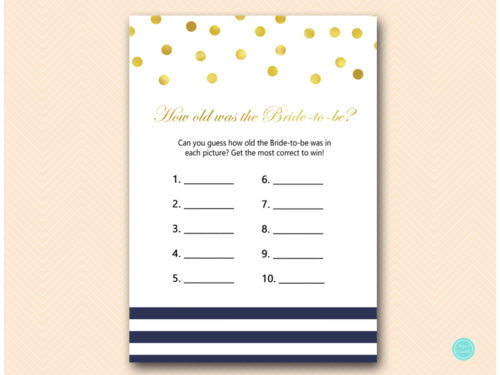 BS529-how-old-was-bride-to-be-10Q-navy-stripes-gold-bridal-shower-bachelorette