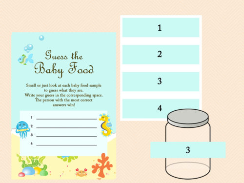 TLC19-Under the Sea Baby Food-Baby Food Jar Labels, Guess the Baby Food Flavor