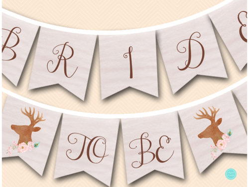 rustic woodland bride to be bridal shower banner