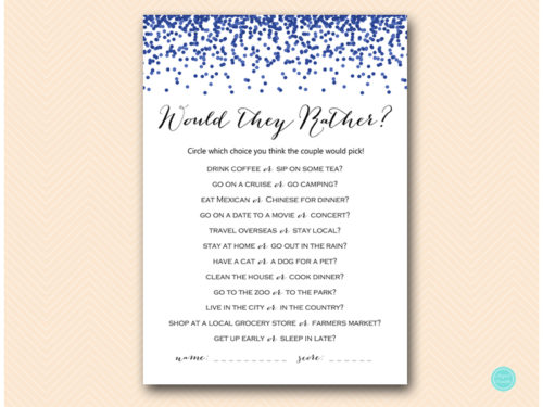 Navy Blue Gay Wedding Shower Games Pack - Magical Printable