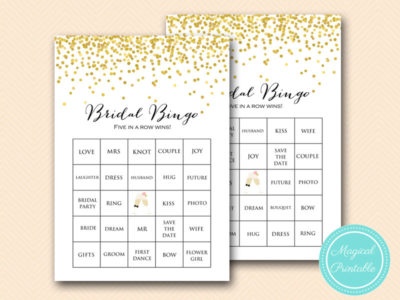 Prefilled Bridal Shower Bingo Cards Bridal Words Bingo