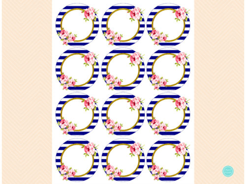 SN406 Tags-2-5-navy-stripes-gold-bridal-shower-decoration-tags-favors-toppers-cupcake