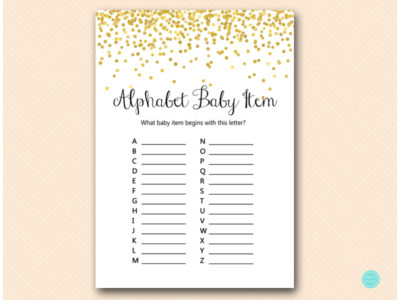 Gold Confetti Baby shower Game Pack - Magical Printable