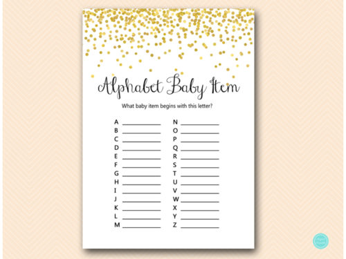 Gold Dots Baby Shower Game Set - Magical Printable