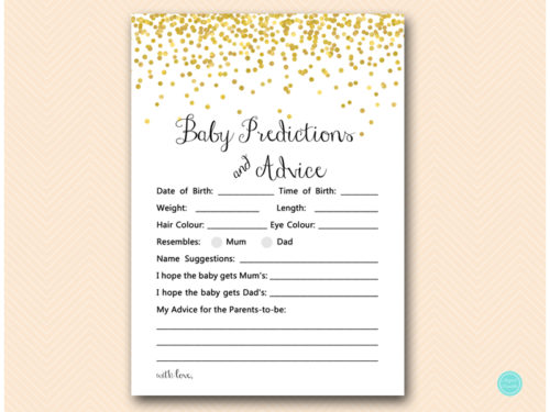 TLC148-advice-for-predictions-for-baby-AUST-gold-baby-shower