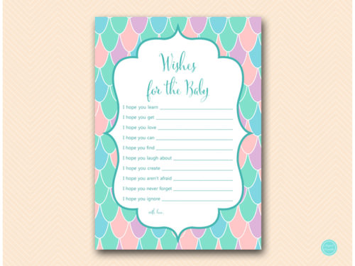 TLC531-wishes-for-baby-card-pink-purple-aqua-mermaid-baby-shower-game