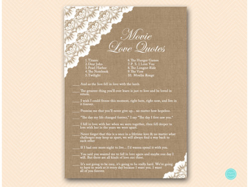 BS34-movie-love-quotes-A-burlap-lace-bridal-shower-game