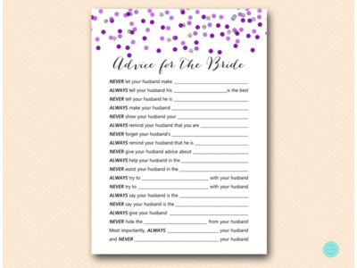 BS426-advice-for-bride-husband-purple-silver-bridal-shower-games