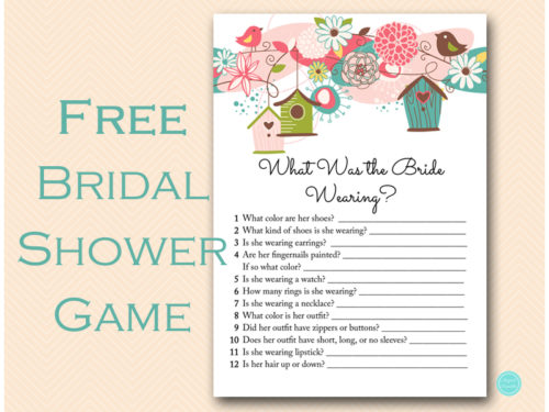 free what is bride wearing game bridal shower