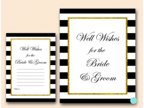 BS442-well-wishes-sign-card-black-and-gold-couples-shower-activities