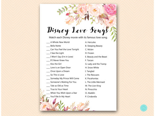 BS546-disney-love-songs-boho-floral-bridal-shower-game