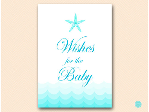 TLC09-wishes-for-baby-sign-5x7-starfish-beach-baby-shower-game