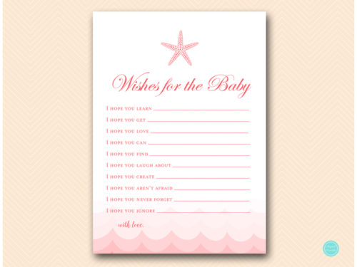 TLC09C-wishes-for-baby-card-coral-starfish-beach-baby-shower-game