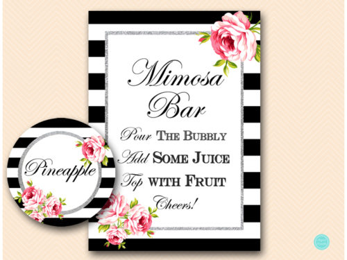 BS511-sign-mimosa-bar-black-stripes-silver-glitter-bridal-shower-wedding-juice-tags