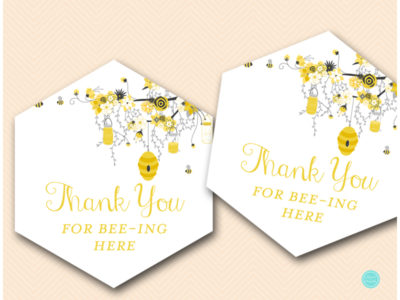 BS185 Tags-Beeing-here-honeycomb-bee-baby-shower-thank-you