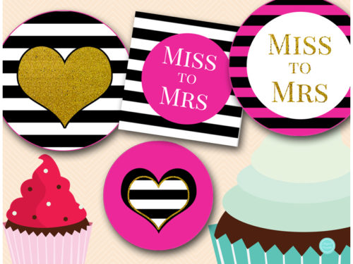 kate-spade-inspired-bridal-shower-cupcake-toppers-hot-pink