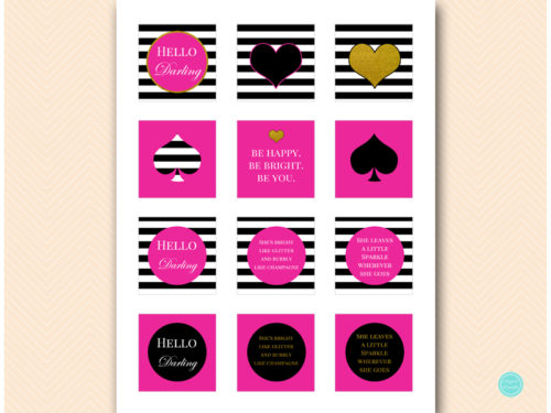 kate-spade-inspired-bridal-shower-cupcake-toppers-hot-pink square-spade