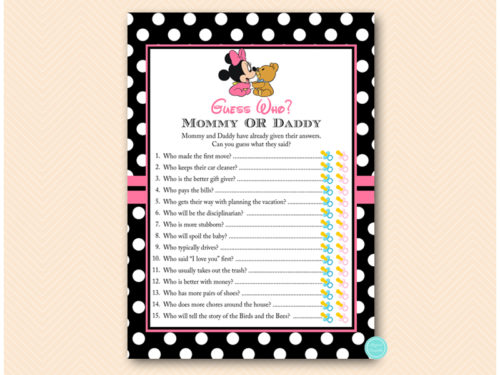 Minnie Mouse Baby Shower Games - Magical Printable